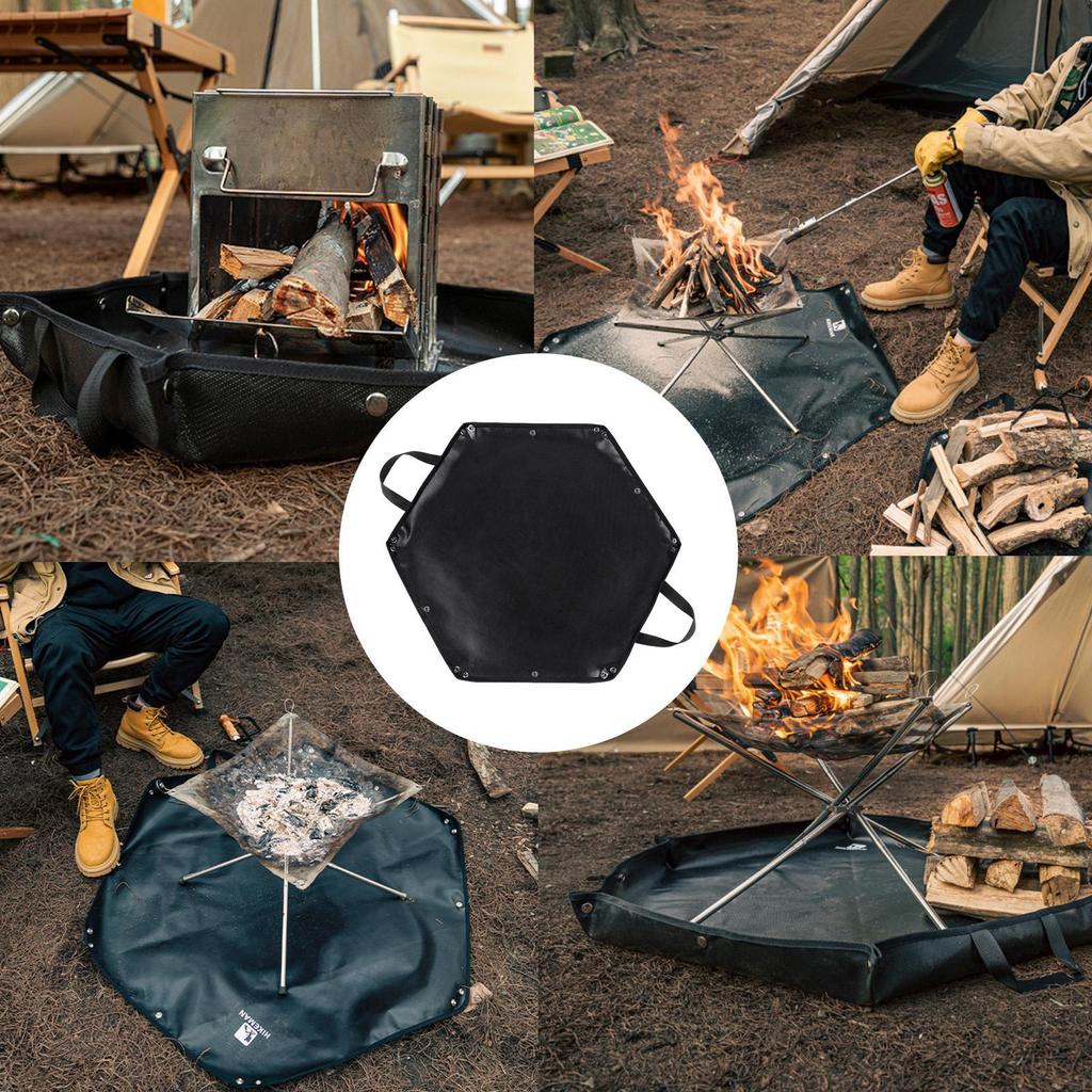 Camping Fireproof Mat Hexagonal Folding Heat Resistant Flame Retardant Insulation Pad Heat Resistant Fireproof Pad