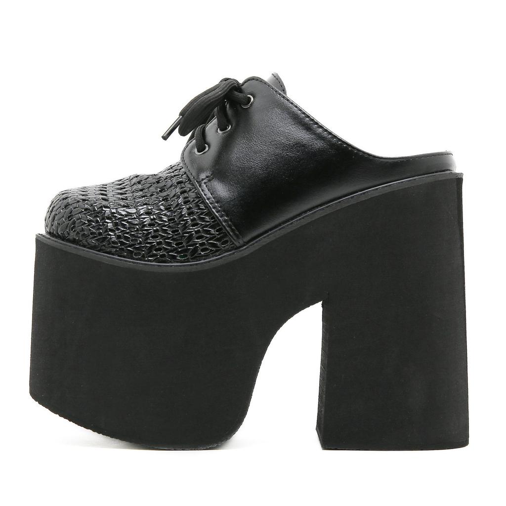 Dámské Mules Šněrovací Platformové Sandály pro Ženy Tlustý Podpatek Prořezávané Vysoké Podpatky Boty Klínový Podpatek Letní Nazouváky Boty Cosplay Boty