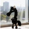 Black Horse Keychain Plush Toy Backpack Pendant Decoration Year The New Gifts of S for Cuddly Stuffed Fluffy Huggable Kawaii Comfort Adorable Soft