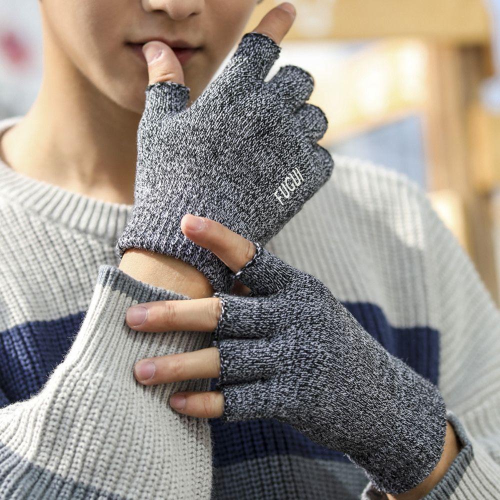 

Winter Nylon Short Outdoor Unisex Driving Mittens Mittens Man Gloves Cycling Gloves white&black-half finger