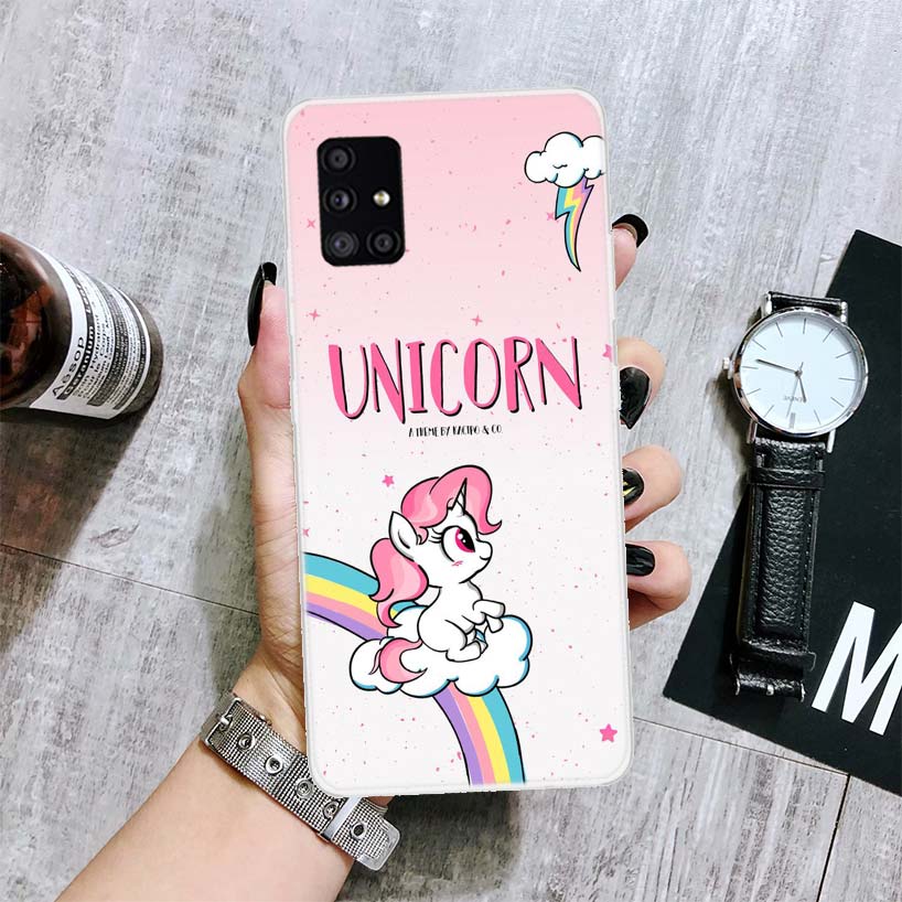 Unicorn Pink Myth Cartoon Phone Case For Samsung Galaxy A52 A32 A22 A12 A02S A50S A30S A51 A31 AA71 Note 20 Ultra 10 S10 Plus Ga