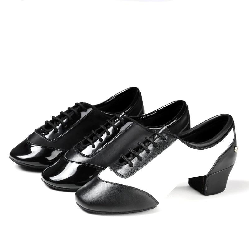 Sneakers Leather Latin Dance Shoes Soft Oxford Fabric Dance Training Shoes For Men Cha Cha Samba Performance Shoes