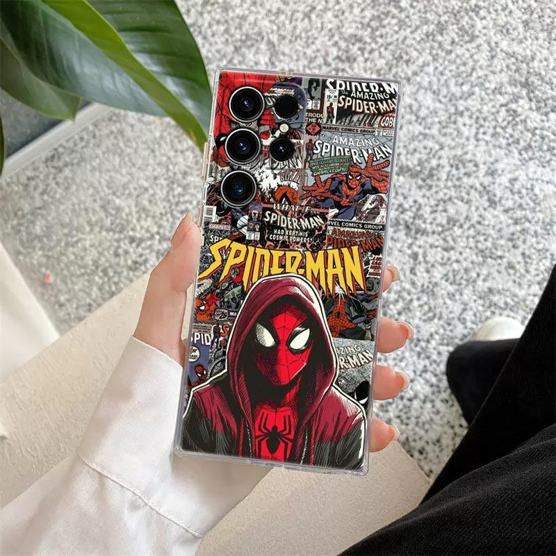 Marvel Spider-Man Comics Transparent Case For Samsung Galaxy S26 S25 Ultra S24 S22 S26 Plus S20 S23 S21 S25 FE 5G Clear Cover