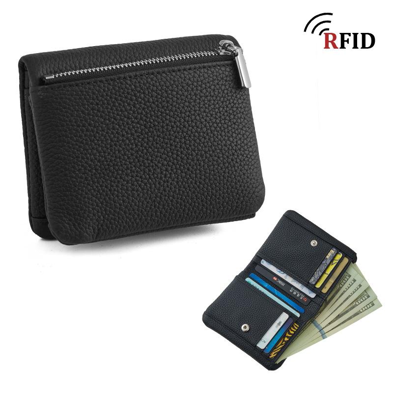 

Женский короткий складной кошелек из коровьей кожи: Портативный многофункциональный держатель для карт и кошелек для монет (Издание 2025 г.)