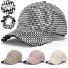 Women's Houndstooth Rhinestone Baseball Cap - Spring/Autumn Style: Casual, Warm, Double Layer Duckbill Hat