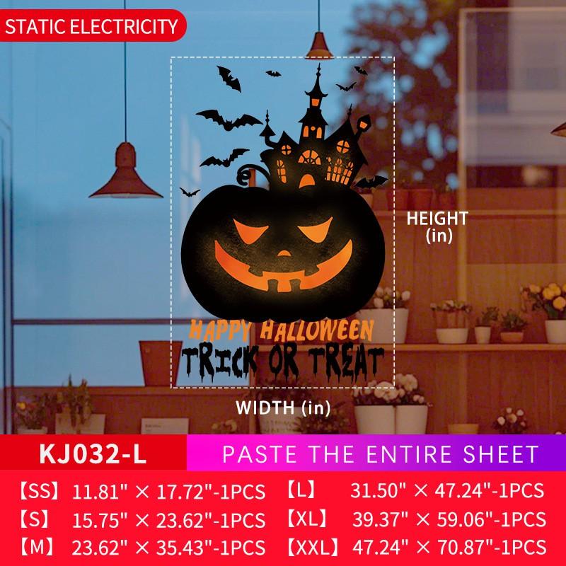 Halloween Horror Sticker Bloody Pumpkin Pendant Static Cling Window Decal Spider Web Decor Home Party