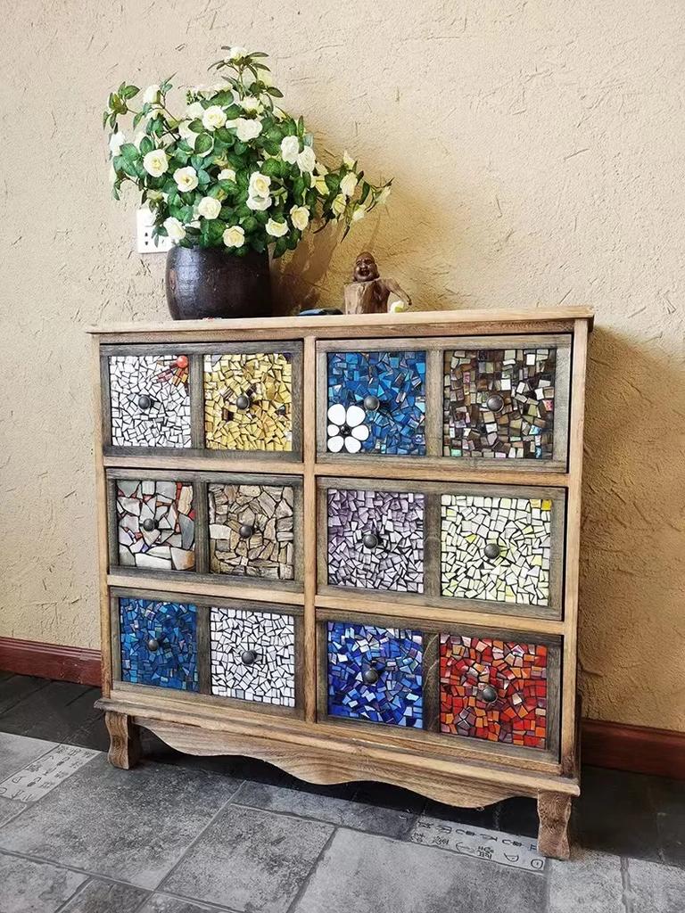 100g Mosaic Tiles Stained Glass Mosaic DIY Handmade Coaster Mosaic Puzzle Making Art Wall Decoration Supplies Mixed Arte