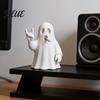 Figura Fantasma in Materiale PLA Statuetta Roccia Stampata in 3D Statua con Gesto della Mano Cool Statua Opaca Decorazione da Scrivania Bianca per Camera da Letto Studio di Gioco Regalo di Halloween