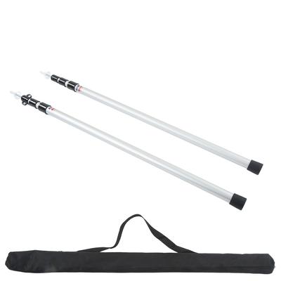 2pcs Camping Tent Poles Aluminum Alloy Adjustable 95 To 235cm Telescopic Canopy Supporting Rods