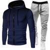 Unisex Fleece-Lined Polka Dot Zipper Hoodie Set for Autumn/Winter