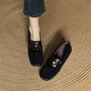 Fashion New Autumn Winter Sheep Suede Women Pumps Shoes for Women French Round Toe Low Heel Loafers Zapatos Mujer Chunky Heels Ladies