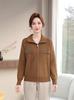 Elegant Lapel Knit Cardigan for Mid-Aged and Elderly Women - 2025 Spring & Autumn Style