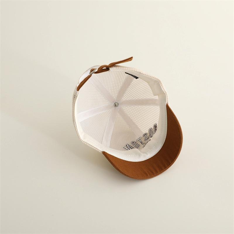 1-3Jahre Buchstabenbestickte Kinder Baseballkappe Sommer Mesh Atmungsaktiv Jungen Mädchen Sonnenhut Outdoor Kurzer Schirm Kinder Entenschnabelkappen