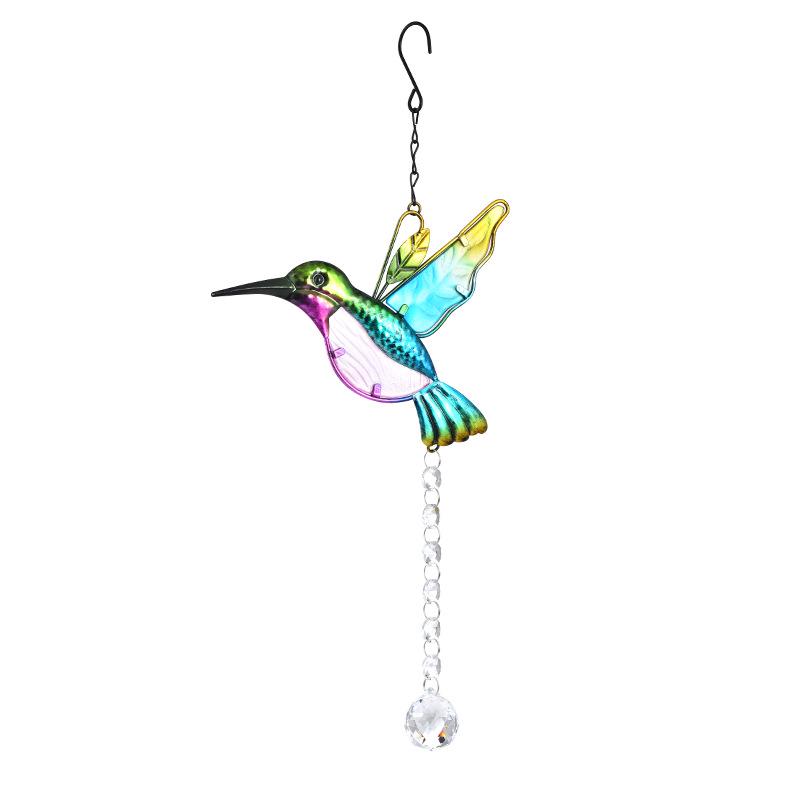 Hummingbird Crystal Prism Window Ornament - Rainbow Maker for Home & Garden Decor