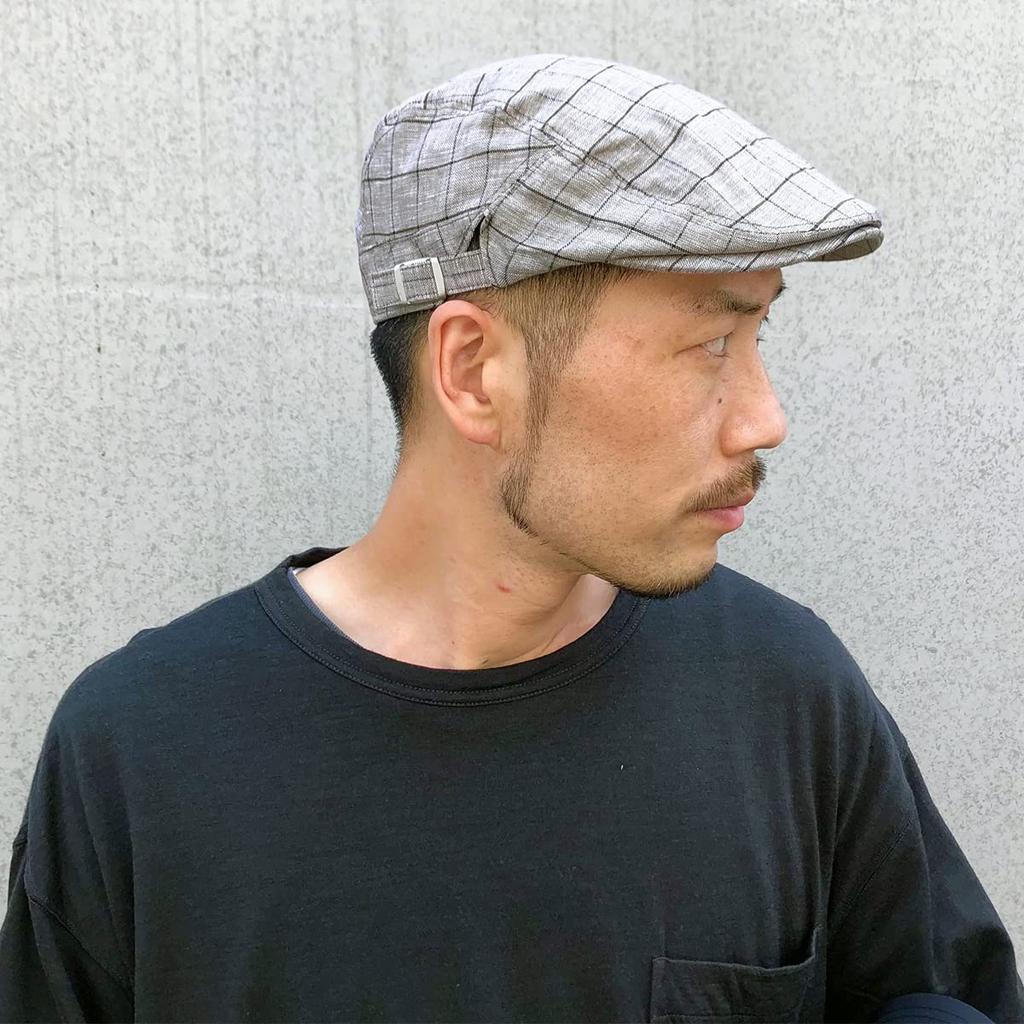 Basic Enchi Windowpane Hunting Linen British Check Hat for Women and Olive Cap, Material, Pattern, Men,
