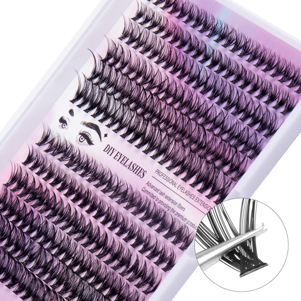 240 Cluster 3040D False Eyelashes: 10-14mm DIY Natural Dense Segmented Lashes