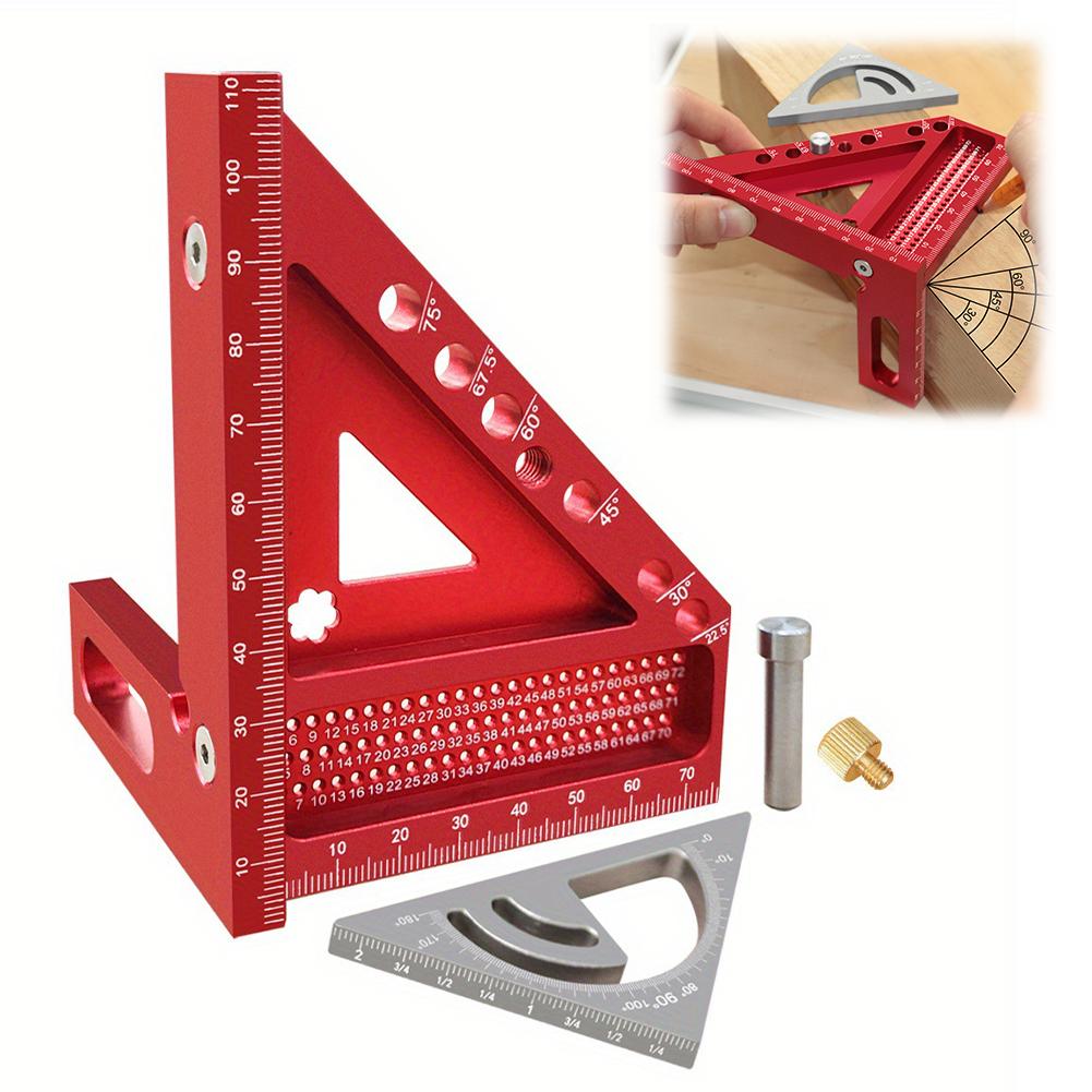 Woodworking Aluminum Alloy Angle Ruler Set Pin Type Measuring And Marking Device With Angle Positioning Mortise And Tenon Nails