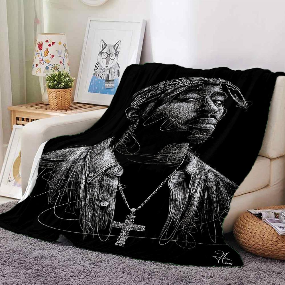 

1pc Tupac Shakur Sketch Soft Warm Throw for Home, Office, Trave, All-Season Cozy Bedding Gift, Office Cozy Accessory1069 80cmx120cm(31inx47in)