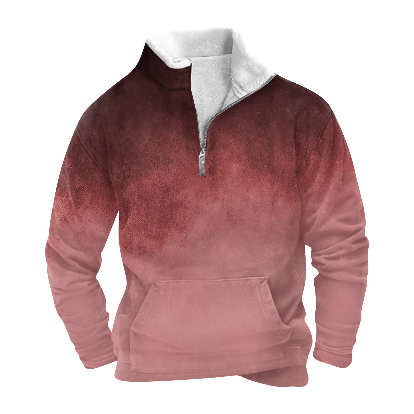 

Весенне-осенняя мужская толстовка с воротником-стойкой на открытом воздухе, повседневные свитера, топы XXXL винный