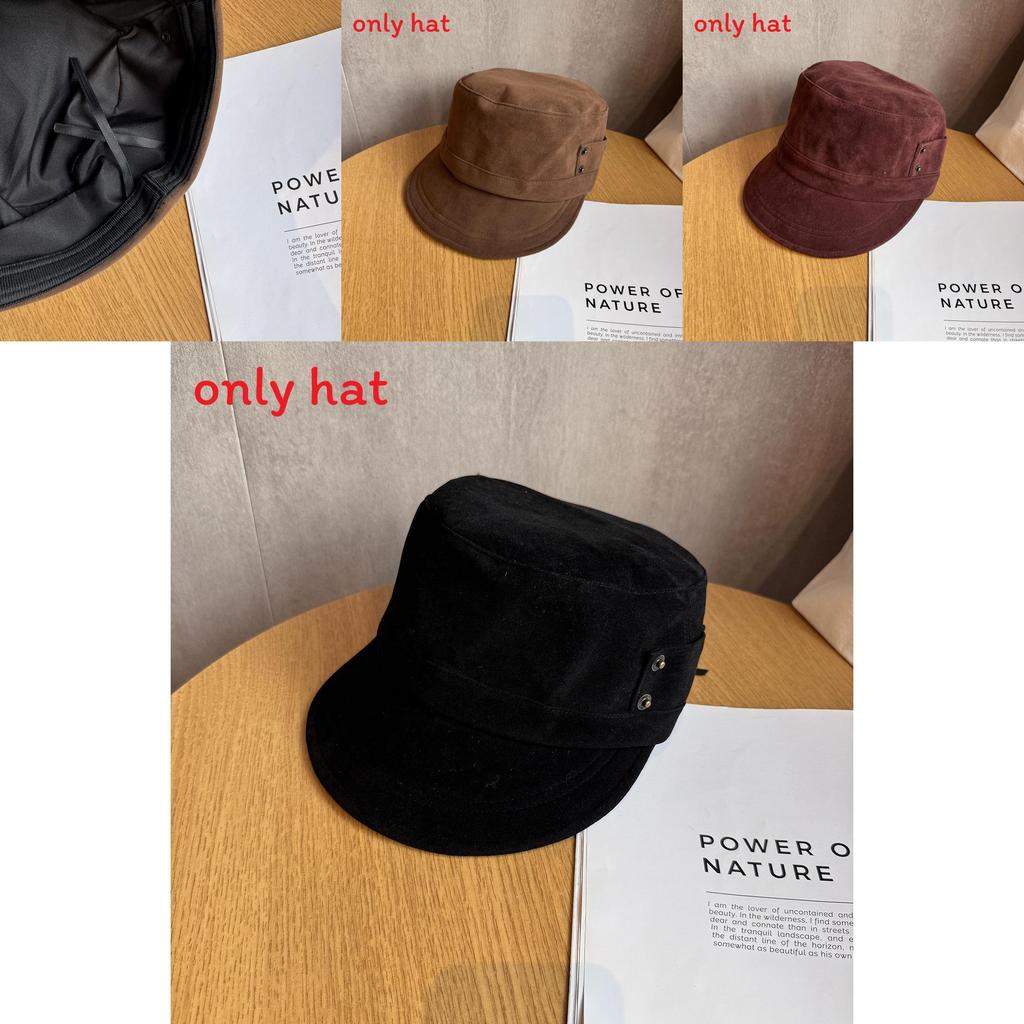 Fashion Solid Color Suede Women Casual Flat Top Hat For Fall And Winter Fashion