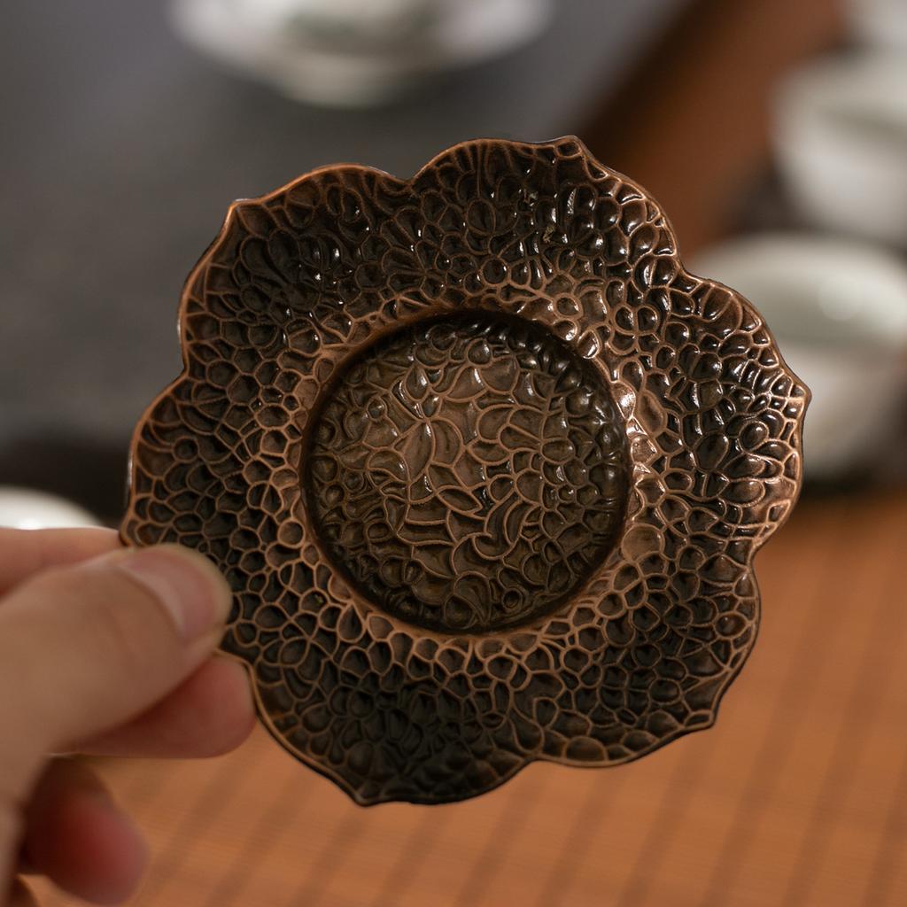 Sous-verre en alliage de zinc, Sous-verre, Accessoires de cérémonie du thé, Coussin de siège pour encens, Petite base porte-encens, S'accorde avec plusieurs styles