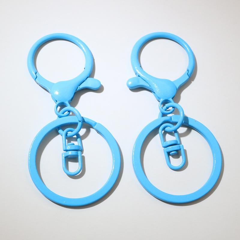 5pcs Multi-colors DIY Keychain Accessories Lobaster Clasp Hooks with 30mm Kring Ring Connector for DIY Pendant Jewelry Making