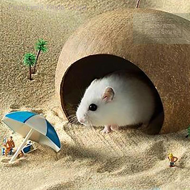 Coconut Shells Hut for Reptiles Hamsters Hideout Shelter Breeding Hermit Ornament House Aquarium Decor Growth Shelter