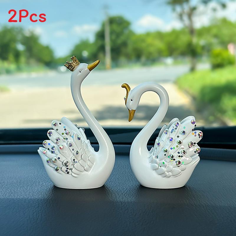 Swan Car Ornament Goddess Style Resin Car Interior Decor For Elegant Vehicles