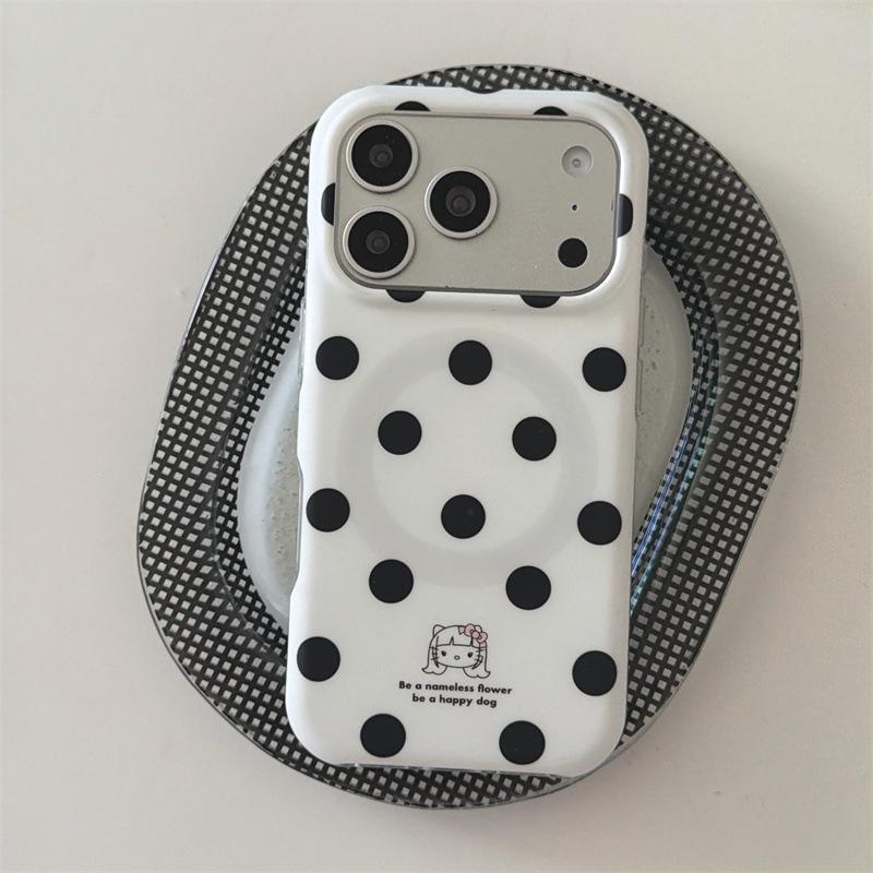 

Polka Dot Cat Magnetic Stand Case for iPhone 17/16 Pro Max/15/14 iPhone 17 Pro