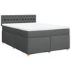 Boxspringbed met Matras Donkergrijs 140 x 190 cm Stof