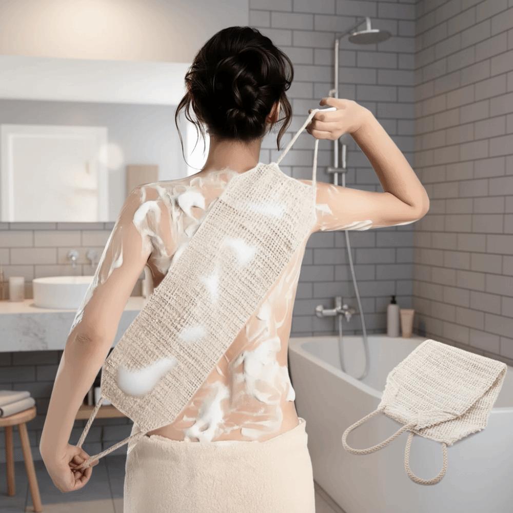 Japanese Style Natural Sisal Bath Towel Double-sided Rapid Foaming Exfoliating Towel Lengthened Back Scrubber Towel Bathroom