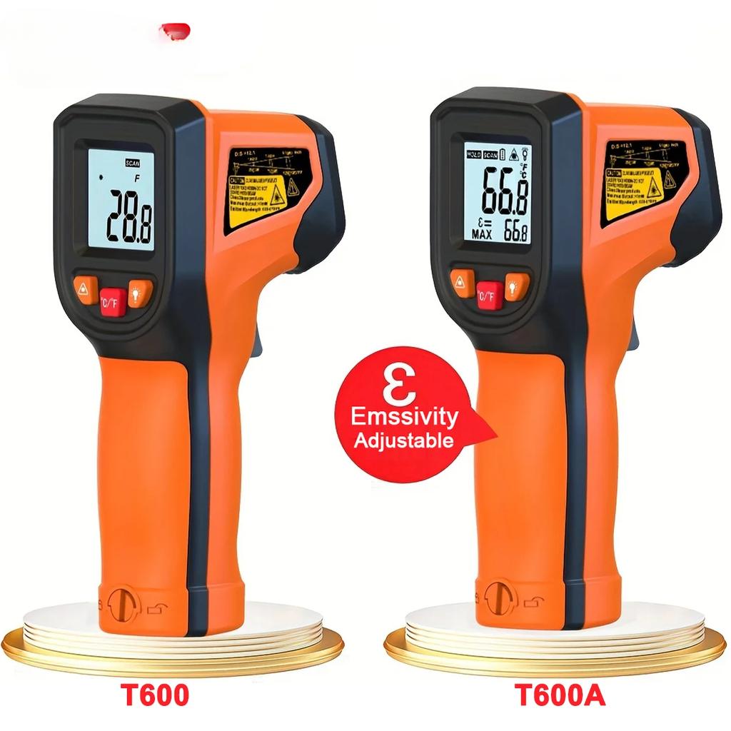 T600T600A Laser Temperature Gun Infrared Thermometer Sensor Handheld Non-contact IR LCD Industrial Pyrometer Digital 600 °C
