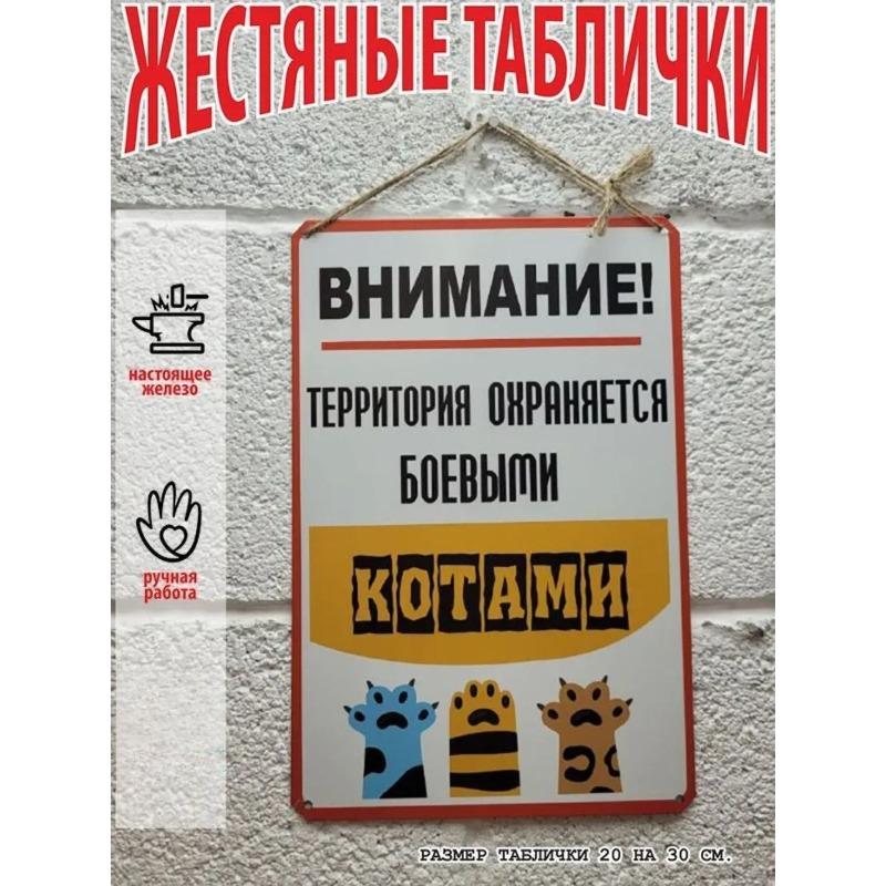 Остерегайтесь Злого Кота Металлическая Табличка, Забавная Предупреждающая Табличка для Питомца