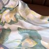 Beach Hijab Stoles Silk Scarf for Women Flower Print Square Shawl Wraps Echarpe Neck Tie Female Hair Band Headkerchief