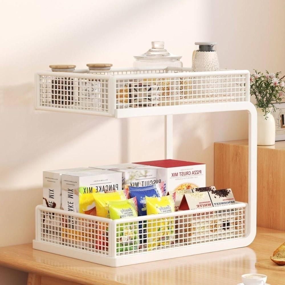 Desktop Organizer Dining Table Shelf Double-Layer Countertop Rack  Home Organizing