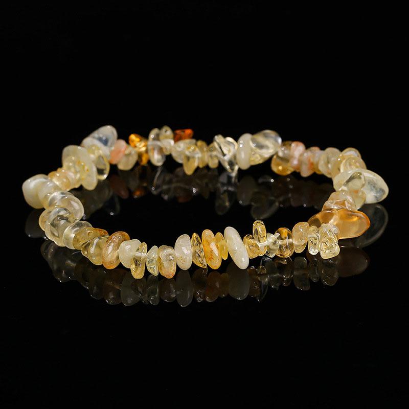 Natural Crystal Stone Bracelet Irregular Reiki Lucky Elastic Bracelet Ladies Fashion Strawberry Crystal Amethyst Jewelry