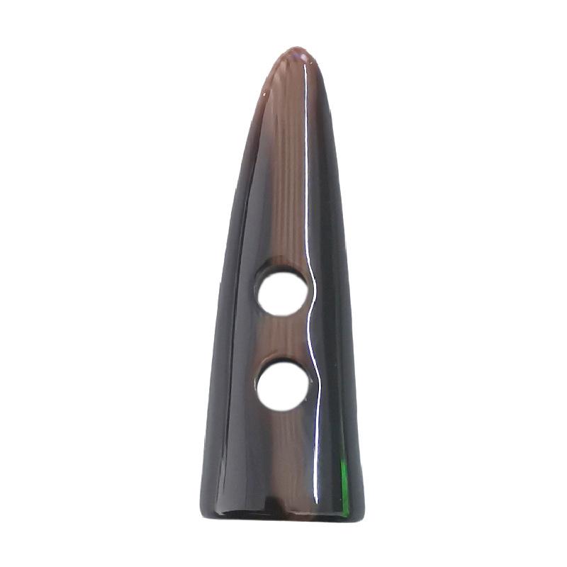 Two-Eyed Horn Tip Resin Button Double-Sided Nylon Trench Coat Single-Headed Tip Coat Suit Decorative Lock Rope Button