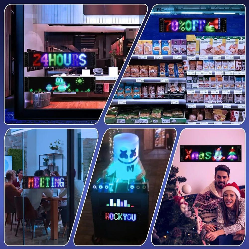 LED Eye Sign Truck Scrolling Advertising Remote Control Light DIY Programmable Flexible LED Display for Car Truck Accessories