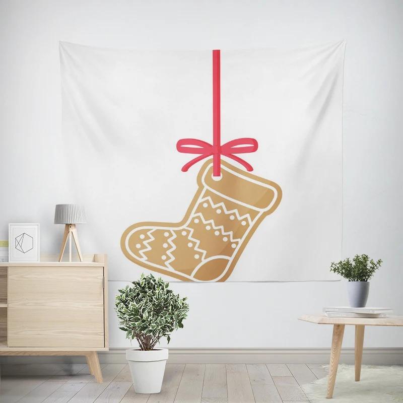 Christmas New Year Socks Pattern Living Room Bedroom Decorative Tapestry