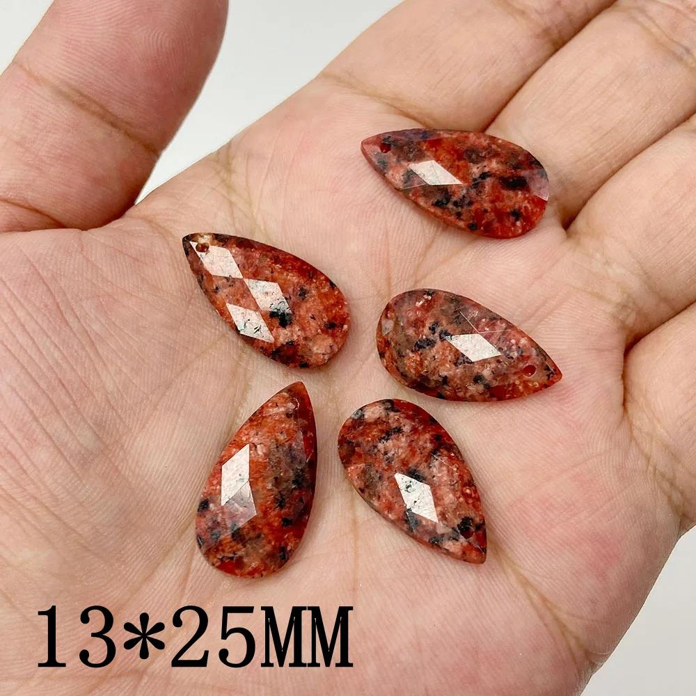 Natural Stone Amethysts Pendants Faceted Water Drop Rose Clear Quartzs for Jewelry Making Diy Necklace Earring Healing Accessory