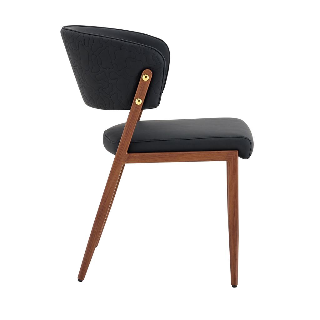 Dining Chair Set of 2 Modern Upholstered with Metal Frame, Ergonomic Backrest, Faux Leather Chair for Dining Room Living Room Kitchen - Chair Only