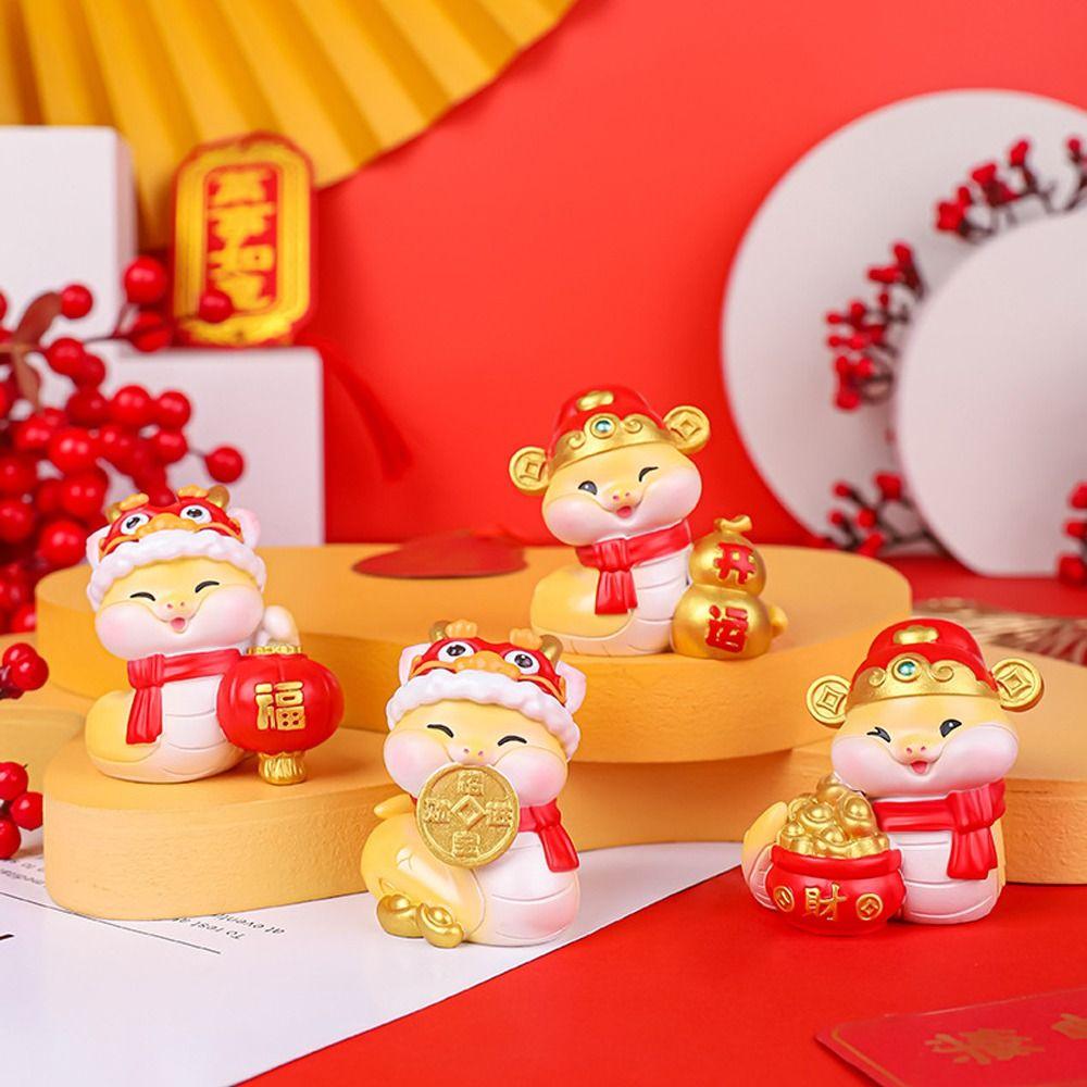 Zodiac Snake New Year Snake Statue Cute Lucky Small Snake Ornament  Spring Festival Ornament