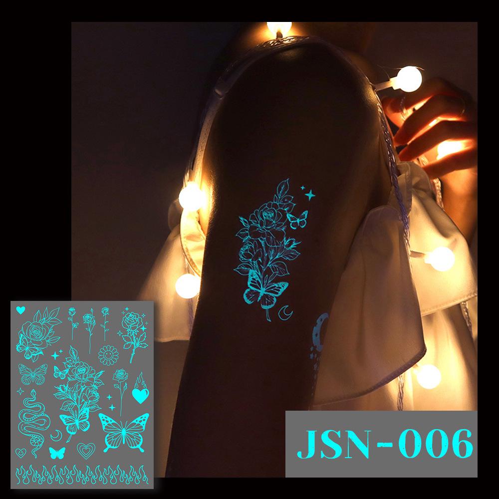 Adesivi Tatuaggio Ricaron 2024 Henné Luminoso & Farfalla Bianca per Viso & Braccio
