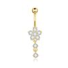 Heart-Shaped Rhinestone Belly Button Ring 5-Piece Set