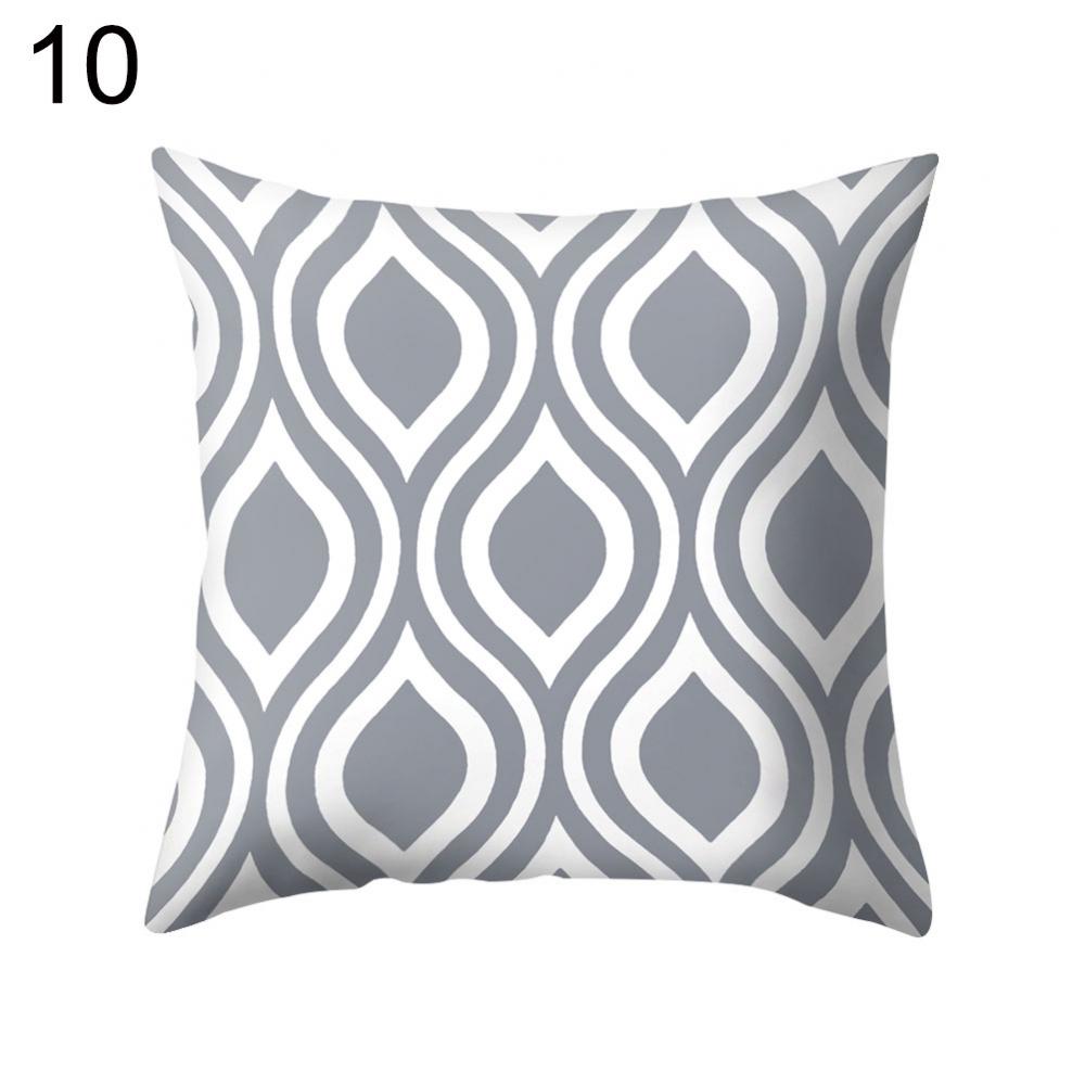 Cushion Cover Case Square Geometric Gray Throw Pillow Protector Bedding Articles