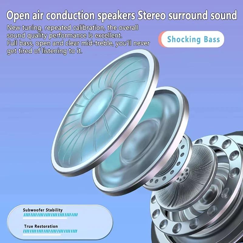 Bezprzewodowe słuchawki Bluetooth 5.3 Słuchawki z przewodnictwem powietrznym Wodoodporny zestaw słuchawkowy Stereo Nauszne Słuchawki sportowe Słuchawki douszne z mikrofonem