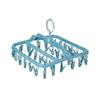Foldable Multi-Head Clothes Drying Rack with 32 Clips for Children's Clothing
