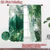 2D Flat Printing 2pcs Curtain Window Treatment Curtains Green Tropical Leaves Digital Printed Polyester Drapes Festive Holiday