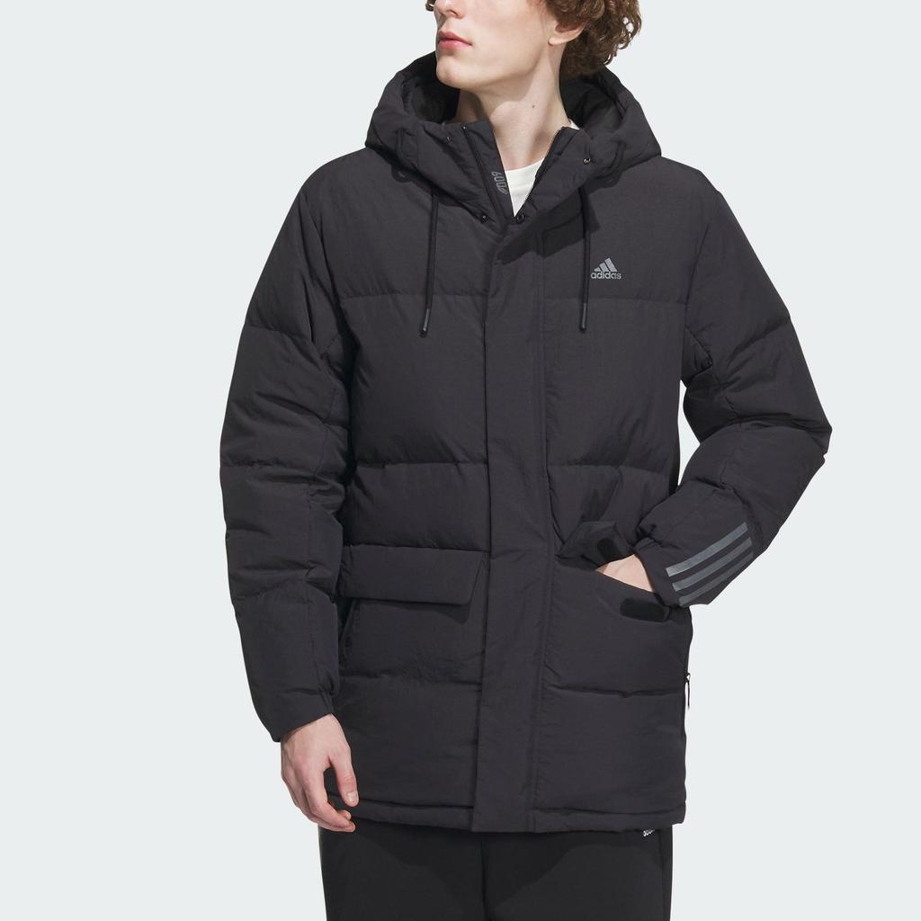 New Adidas Down Jacket Medium Long Men's Black IL8926