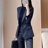 Women's Black Acetate Suit Jacket Set